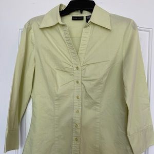 New York and Company green cotton long sleeve top